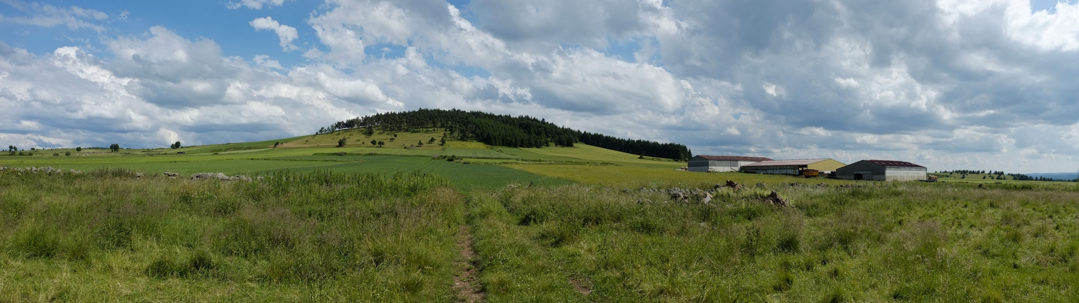 1-07 Devès / Exploitation agricole au pied de sa garde à Landos