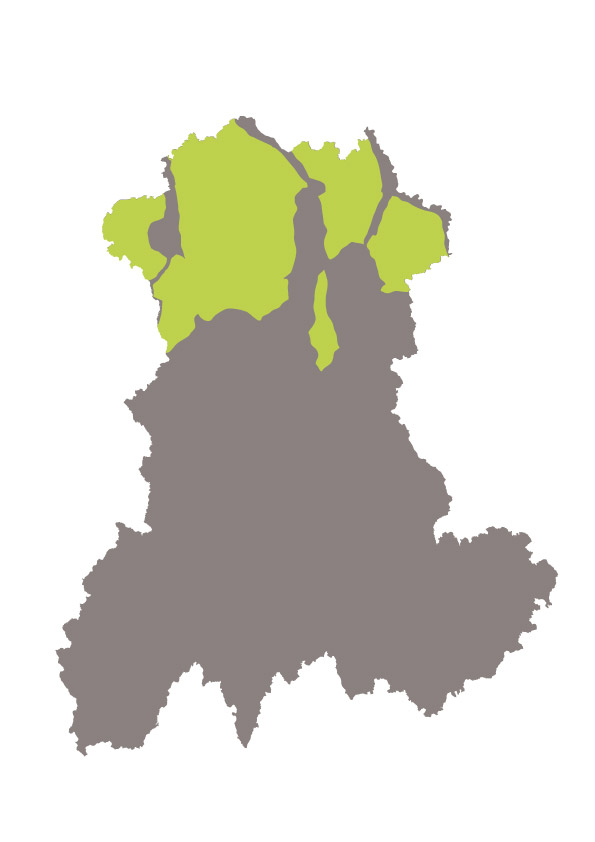 Carte de localisation du "bocage" en Auvergne