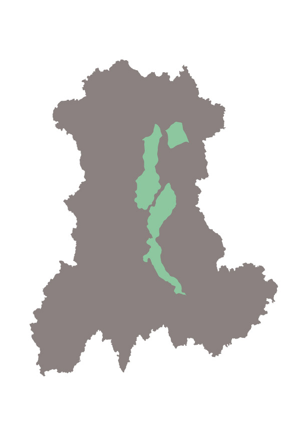 Carte de localisation des "limagnes et terres de grande culture" en Auvergne Carte de localisation des