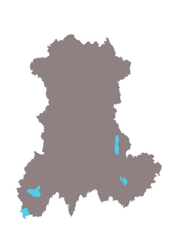 Carte de localisation des "bassins" en Auvergne Carte de localisation des