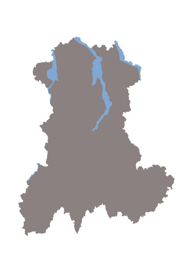 Carte de localisation des "vals et grandes rivières de plaine" en Auvergne