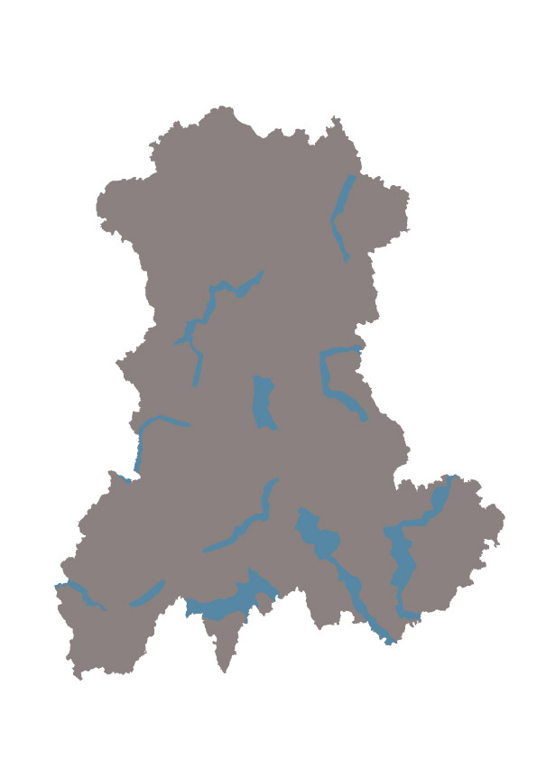 Carte de localisation des "vallées, gorges et défilés" en Auvergne Carte de localisation des